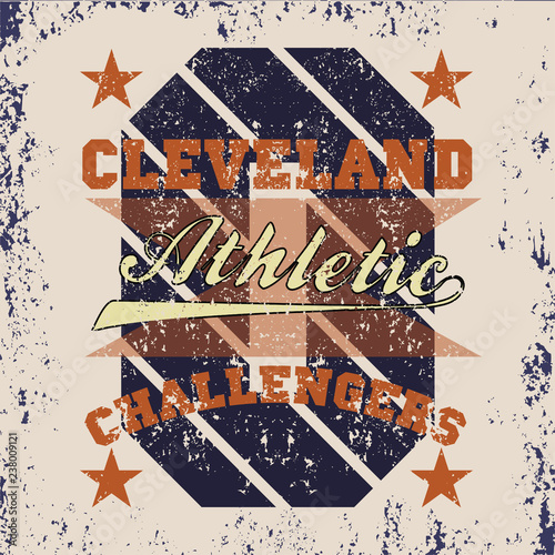 T-shirt cleveland, atletics Typography, Fashion challengers