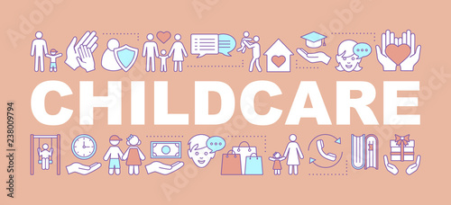 Childcare word concepts banner