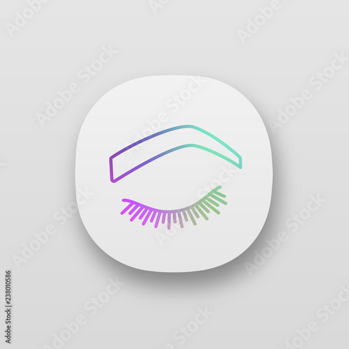 Steep arched eyebrow shape app icon