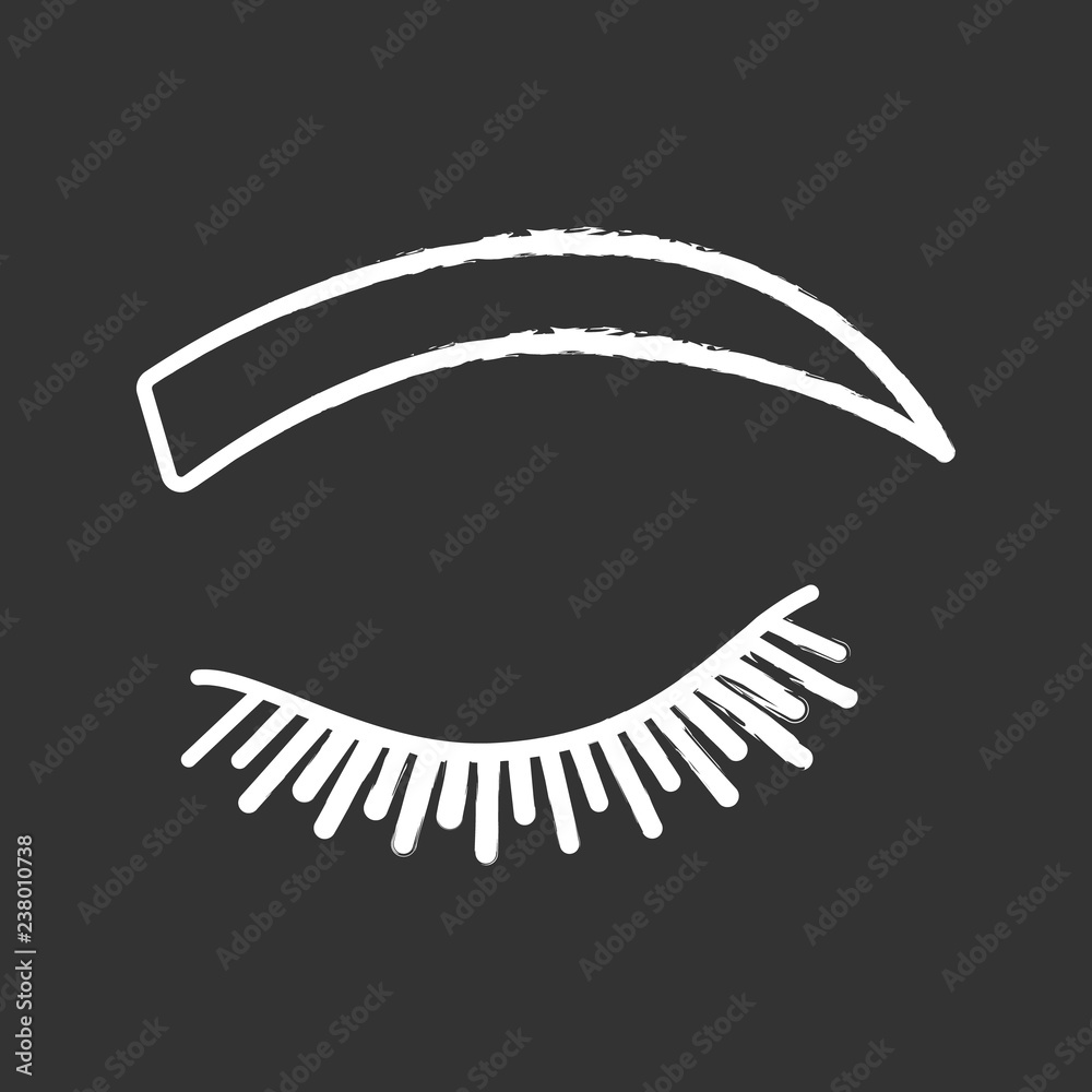 Rounded eyebrow shape chalk icon