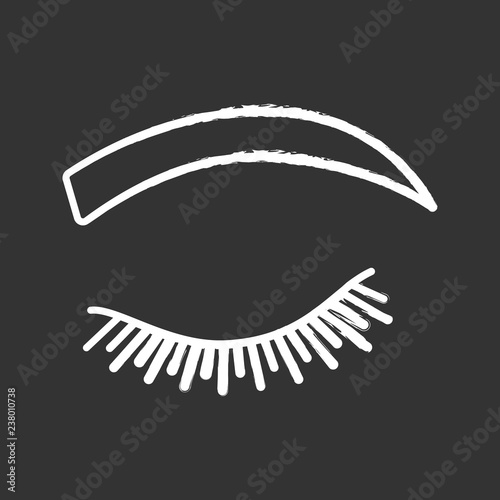 Rounded eyebrow shape chalk icon