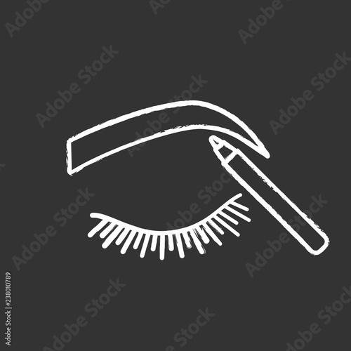 Eyebrows shaping chalk icon
