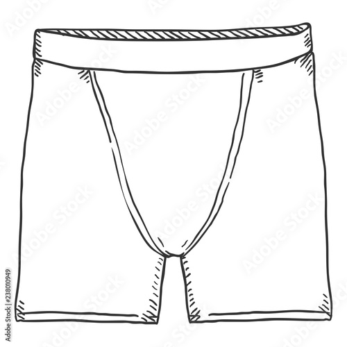 Vector Sketch Men Pants. Midway Briefs.