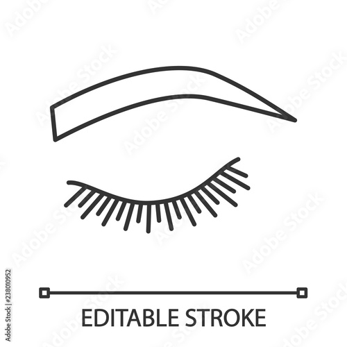 Soft arched eyebrow shape linear icon
