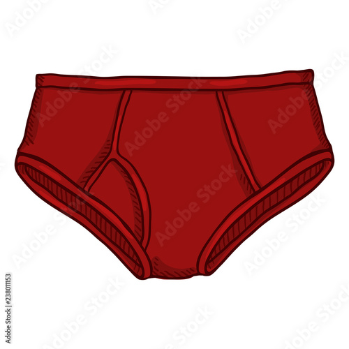 Vector Cartoon Red Mens Underwear. Male Briefs.