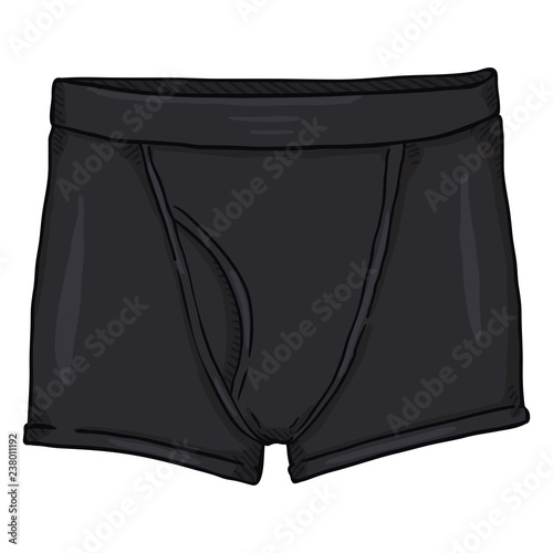 Vector Cartoon Men Underwear. Male Black Boxer Briefs.