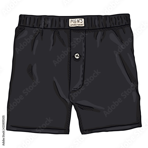 Vector Cartoon Black Male Underwear. Cotton Mens Briefs