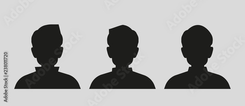silhouette of a man different hairstyles vector