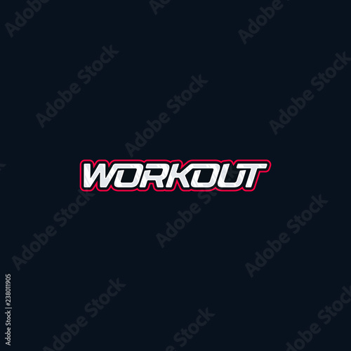 Workout text logo. Dynamic sport style logotype.