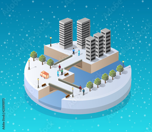 Winter Christmas landscape