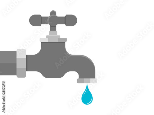 Water tap with drop vector