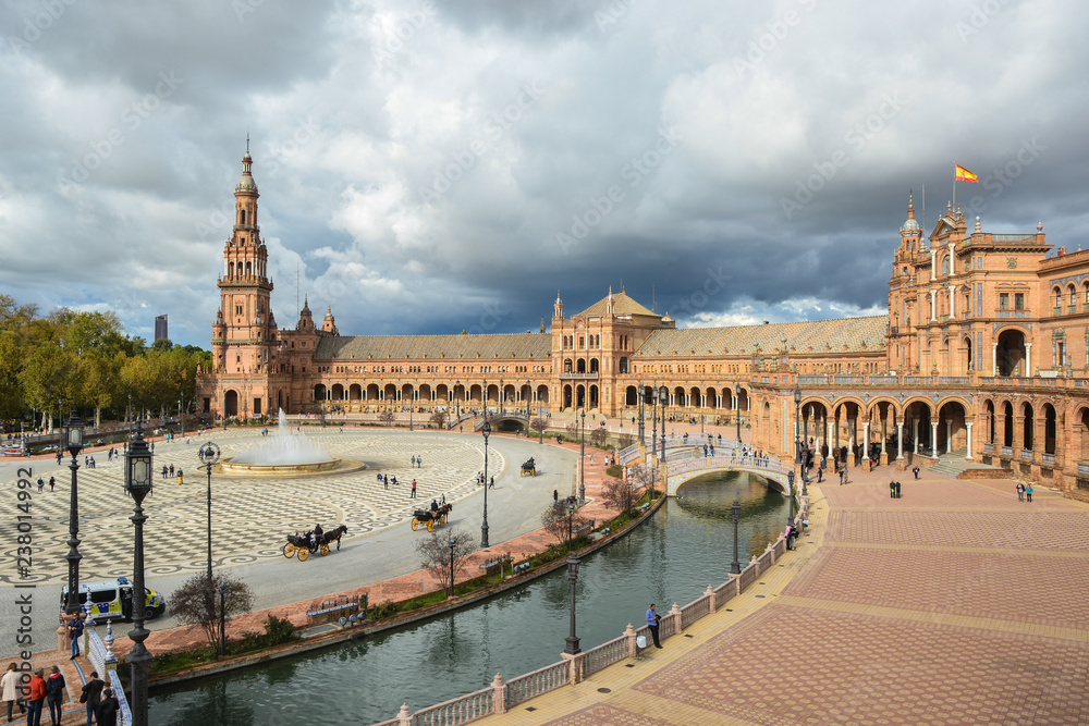 Fototapeta premium Plaza of Spain in Seville, the capital of Andalusia.