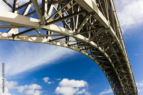 View of Britannia Bridge's colossal steel arch