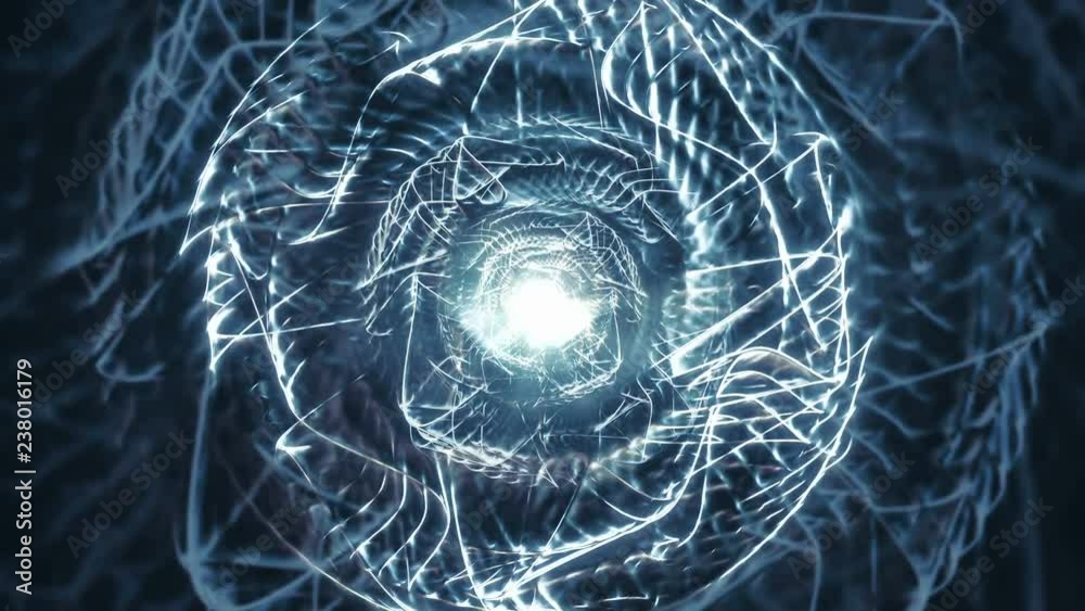 Thornz Blue - 60fps 4k Unique Fantasy Pattern Video Background Loop // An excentric video loop starring organic fast morphing blue shapes that resemble thorns or barbed wire.