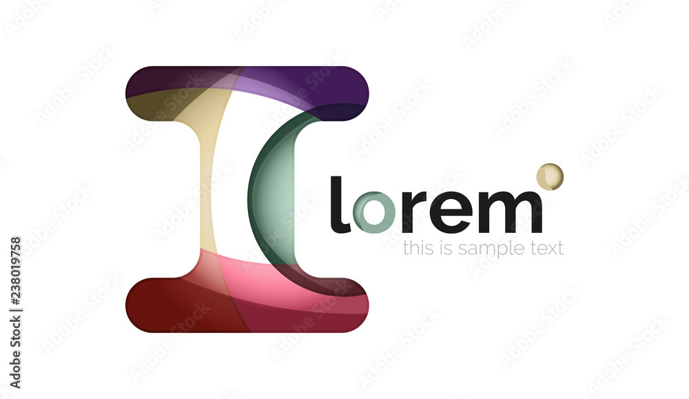 Abstract geometric design logo made of flowing elements Abstract geometric design logo made of flowing elements