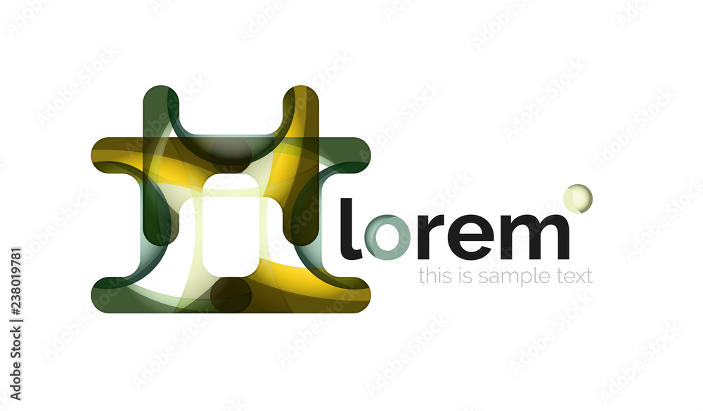 Abstract geometric design logo made of flowing elements Abstract geometric design logo made of flowing elements