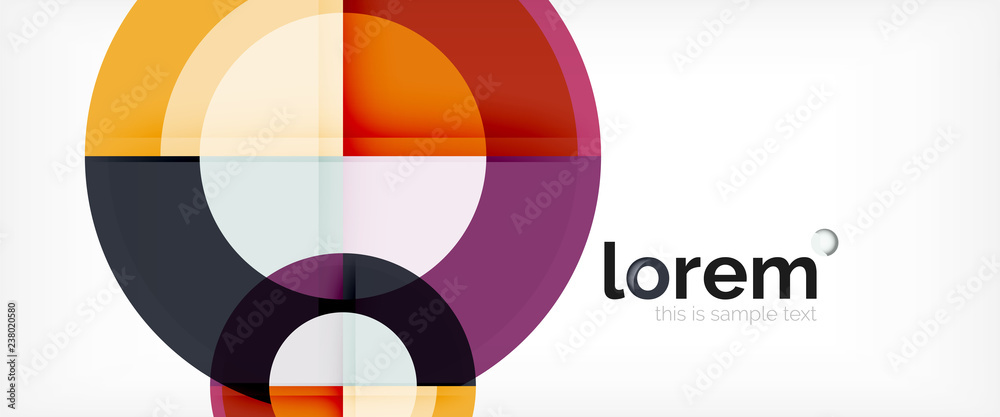 Modern geometric circles abstract background, colorful round shapes with shadow effects Modern geometric circles abstract background, colorful round shapes with shadow effects