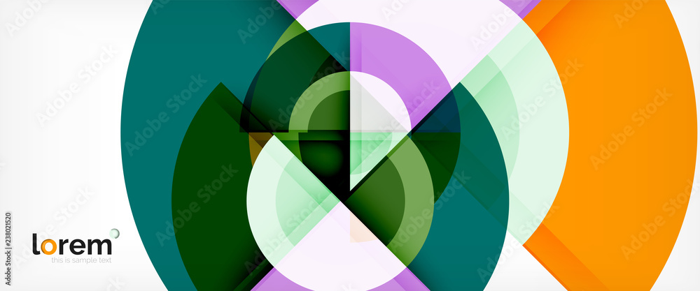 Modern geometric circles abstract background, colorful round shapes with shadow effects Modern geometric circles abstract background, colorful round shapes with shadow effects