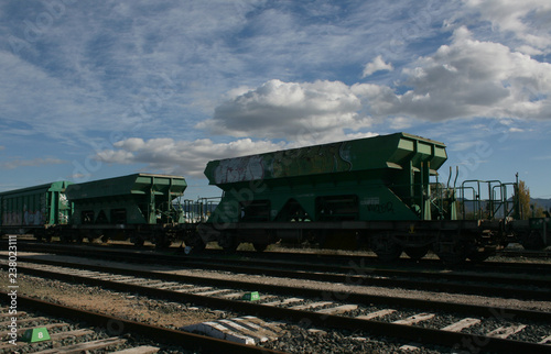 ABANDONED TRAINS UNDER THE SKY