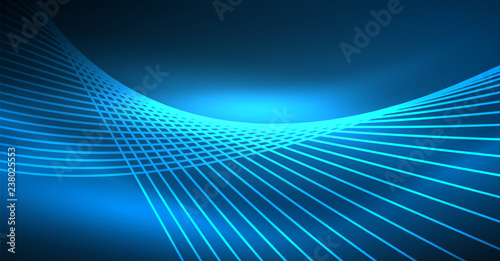 Neon glowing magic background, neon banner, night sky wallpaper. Magic light effect. Christmas abstract pattern.
