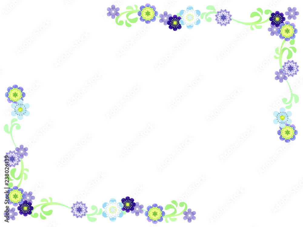 青い雪割草の花のフレーム Stock Vector Adobe Stock 青い雪割草の花のフレーム Stock Vector Adobe Stock