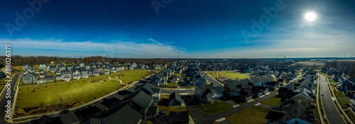 Aerial view of typical american colonial single family luxury home real estate for upper middle class families in the USA © tamas