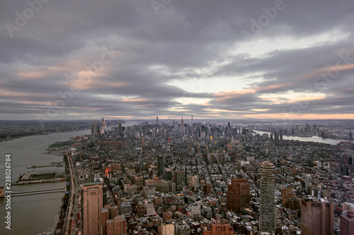 New york city panorama tramonto - Stati Uniti 