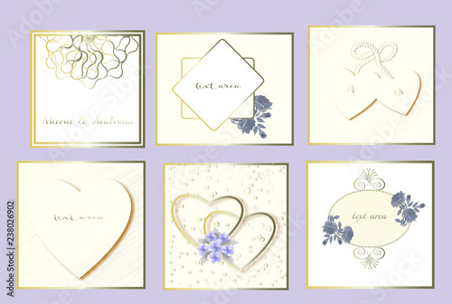  vector set of wedding cards