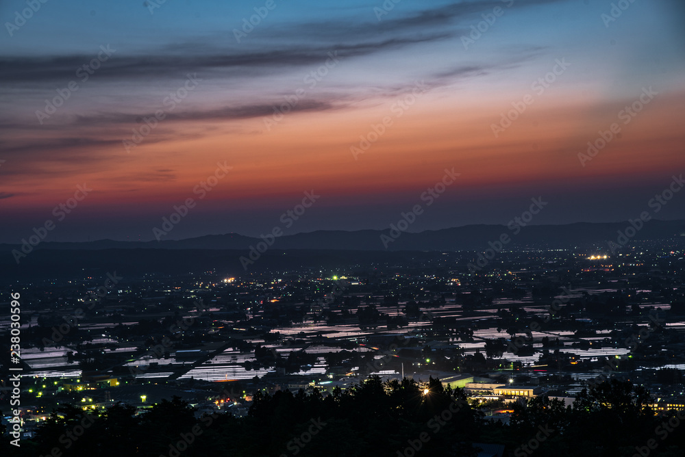 夕方の散居村 夕方の散居村