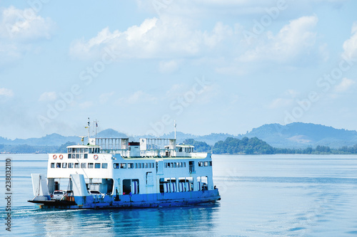 Fototapeta Ferry goes by sea