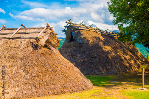 Fudodo ruins in Toyama, Japan. Japanese old house which people used to live in the Jomon period.