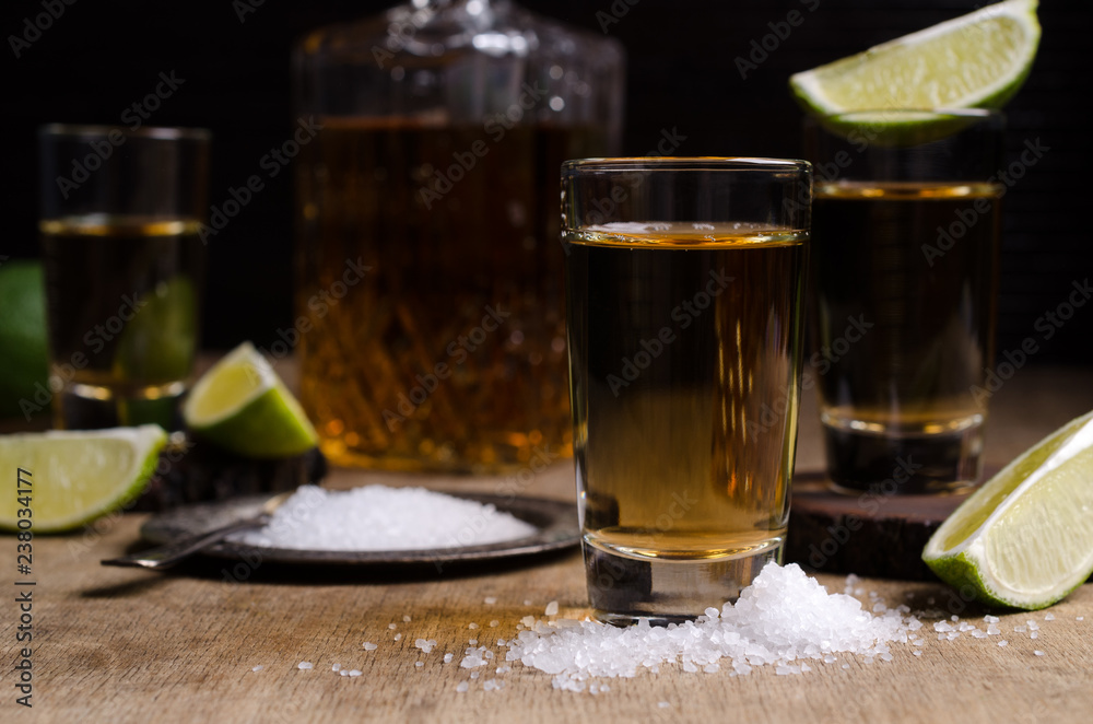 Tequila shot with lime Tequila shot with lime