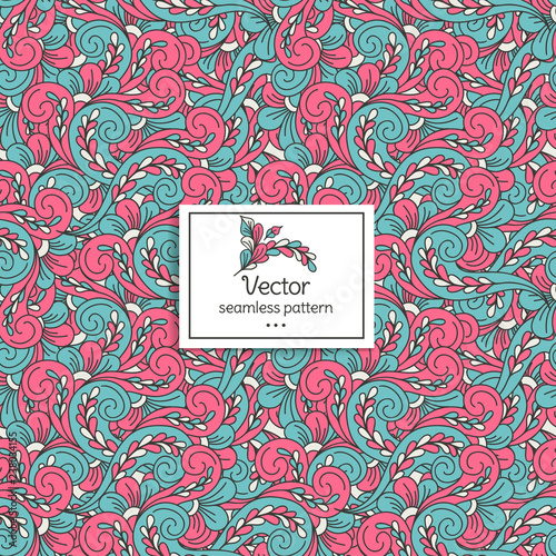 Vector leaf seamless pattern. Vintage ornament. Paisley elements. Great for fabric and textile, wallpaper, packaging or any desired idea.