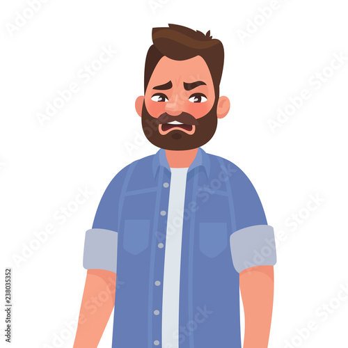 Ew. It's so gross. Man shows an emotion of disgust. The concept of something detestable