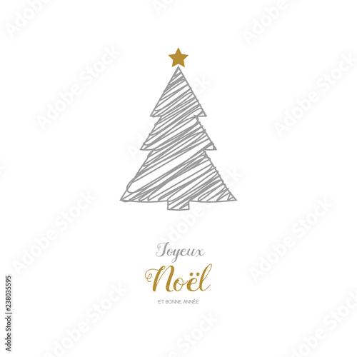 Joyeux Noel et Bonne Annee - french Christmas wishes. Vector