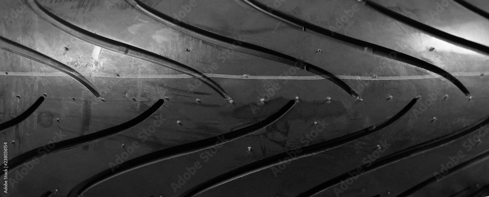 Moto tire for powerful sports motorcycle. Isolated background