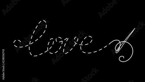 Vector lettering love word.