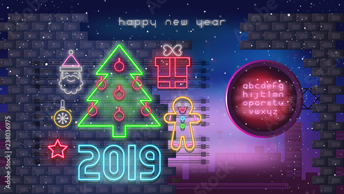 Happy New Year Neon Set