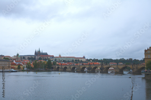 Czech Republic. Prague. Panorama of Charles bridge