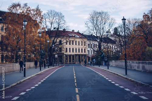 deserted street in Norway, Oslo