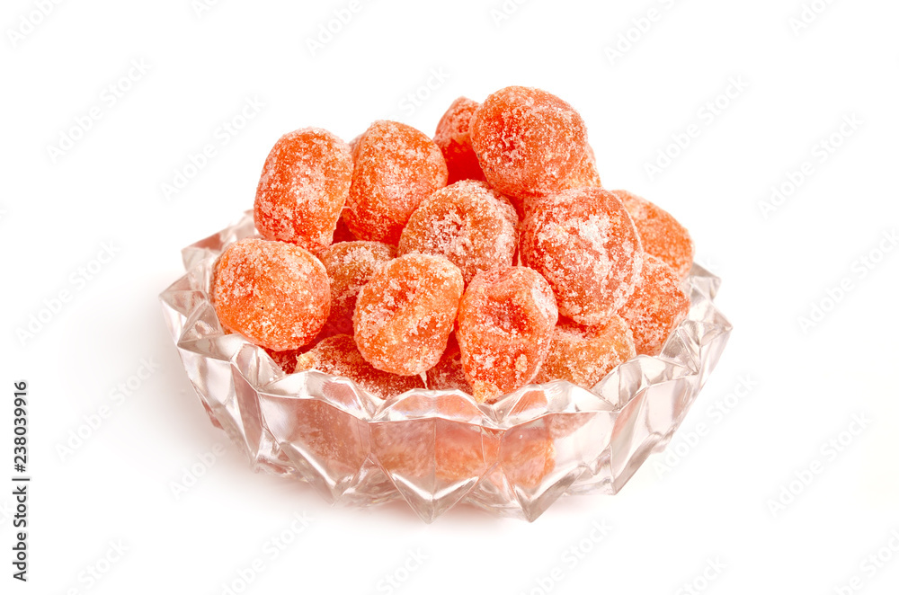 Dried Kumquats or cumquats. Isolated on white background Dried Kumquats or cumquats. Isolated on white background