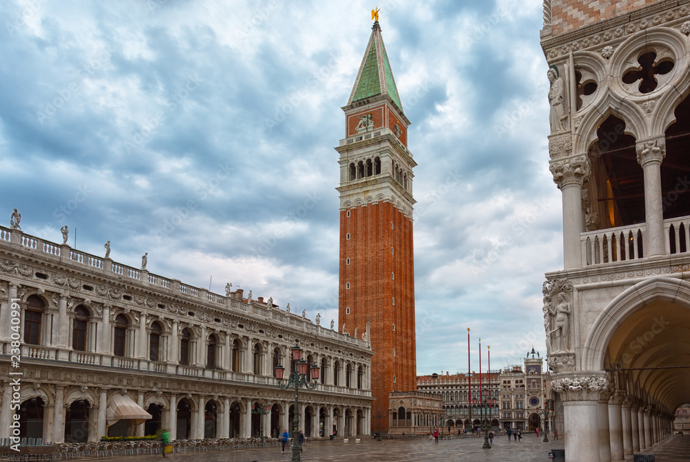Piazza San Marco with Doge's Palace and Campanile, Venice, Italy