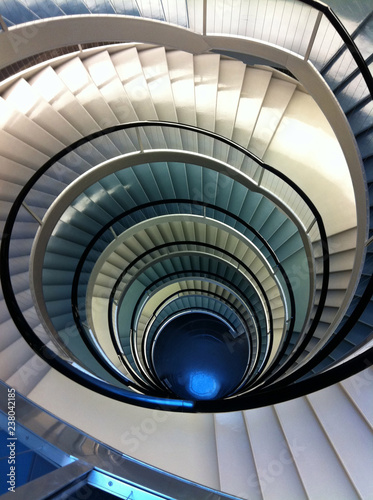 Double spiral staircase from above Fototapete