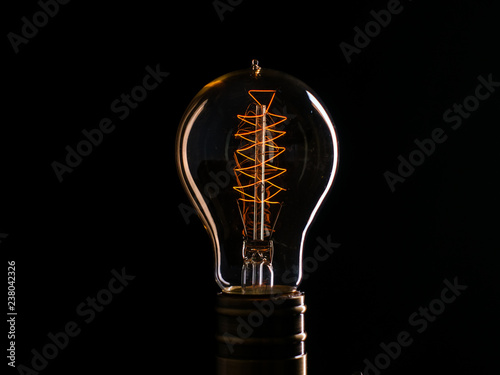 Edison's light bulb illuminates from electric current