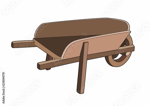 Wooden wheelbarrow