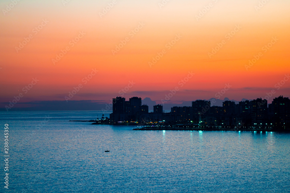 coastal city and evening
	