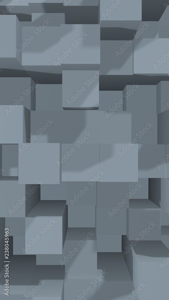 Abstract gray elegant cube geometric background. Chaotically advanced rectangular bars. 3D Rendering, 3D illustration Abstract gray elegant cube geometric background. Chaotically advanced rectangular bars. 3D Rendering, 3D illustration