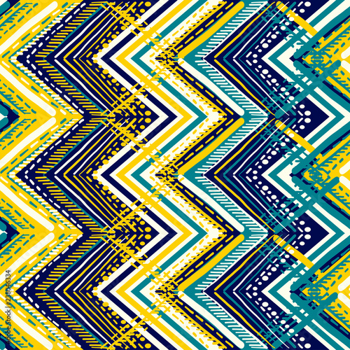Abstract Ikat and boho style handcraft fabric pattern. Traditional Ethnic design for clothing and textile background, carpet or wallpaper