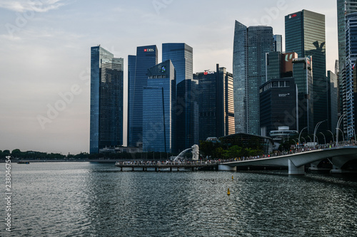 Marina Bay Waterfront in Singapore  featuring Marina Bay Sands  lotus-shaped ArtScience Museum and Helix Bridge