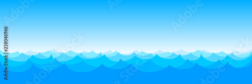 Waves seamless pattern vector. Ocean sea water blue – stock vector